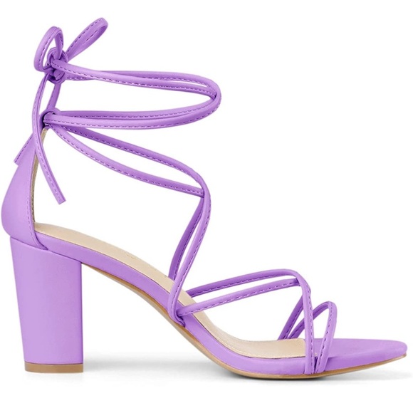 Allegra K Purple Lace up Heels, Size 7.5 - Picture 6 of 9